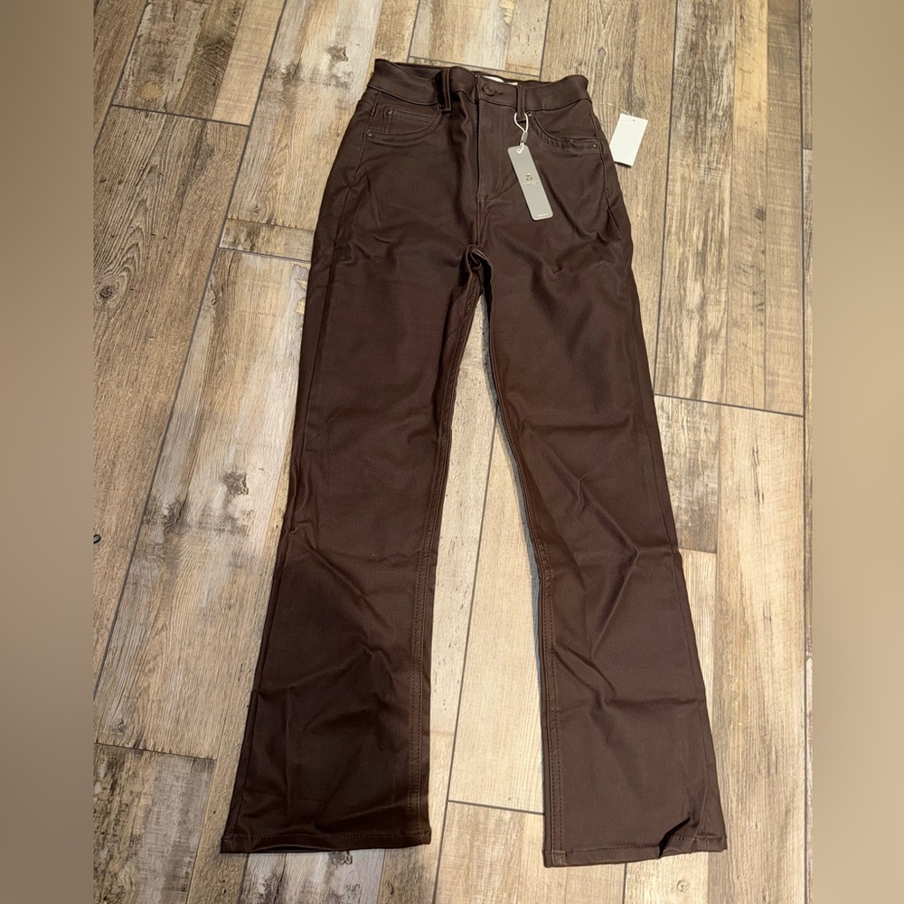 Tractr Brown Coated Jeans NWT Size 25